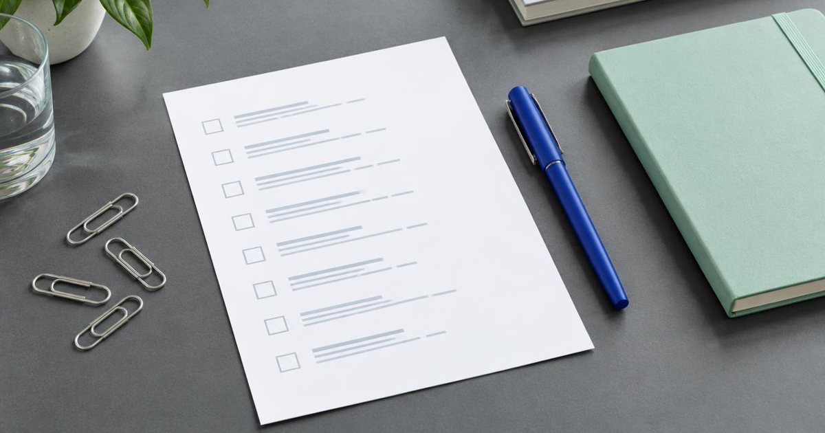 Redactionele illustratie: werkafspraken op een controleblad